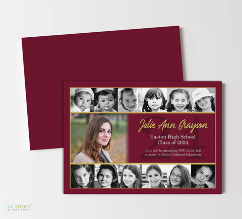 12 Photo Collage Graduation Announcements