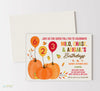 2, 3 or 4 Child Pumpkin Fall Birthday Invitation