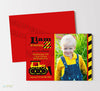 Bulldozer Boy Birthday Invitations