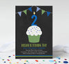 Chalkboard Cupcake Boy Birthday Invitations