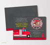 Fire Truck Boy Birthday Invitations