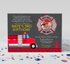 Fire Truck Boy Birthday Invitations