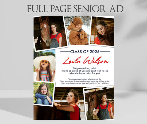 MEMORIES- Full Page Multi-Photo Senior Yearbook Ad