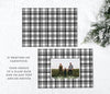 plaid christmas photo card background in black and white