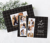 christmas photo card with black plaid background, two photo strips featuring a total of 6 photos, white "oh what fun" text, matching back side, printable digital file