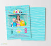 Pool Party Joint Birthday Invitations