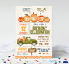 Pumpkin Farm Double Birthday Party Invitations