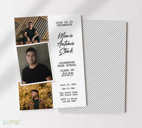 Masculine Simple Graduation Invitation