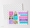 Triplet Ribbon Joint Birthday Party Invitations