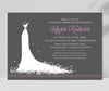 Wedding Dress Bridal Shower Invitations