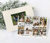 year to remember christmas or holiday photo card in a collage style with 10 photos, a white background gold accents and black text