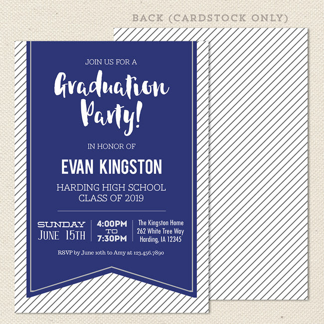 Ribbon Graduation Party Invitation | Lil' Sprout Greetings